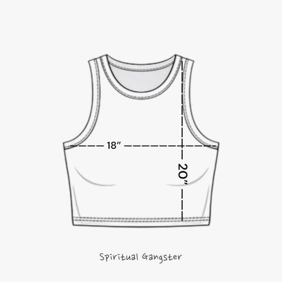 Spiritual Gangster Women's Eternal Optimist Crop Tank Top in White Sz M Preppy - Picture 7 of 7